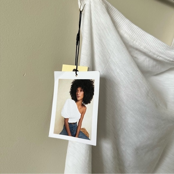 NATION LTD - Raina Balloon Sleeve One Shoulder Tee in White - Picture 8 of 10